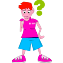 download Boy Question clipart image with 315 hue color