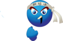 Blue Karate Smiley Emoticon