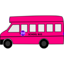 download School Bus clipart image with 270 hue color