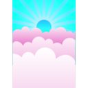 download Rising Sun clipart image with 135 hue color