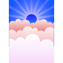 download Rising Sun clipart image with 180 hue color