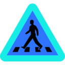 download Pedestrian Crossing Sign clipart image with 180 hue color