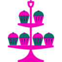 download Jubilee Cake Stand Red clipart image with 315 hue color