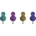 download Pushpins clipart image with 180 hue color