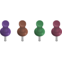 download Pushpins clipart image with 270 hue color