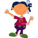 download Cartoon Girl clipart image with 0 hue color