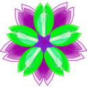 download Five Petalled Flower clipart image with 180 hue color