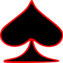 Outlined Spade Playing Card Symbol