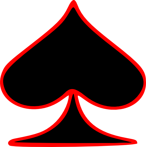 Outlined Spade Playing Card Symbol