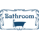 download Bathroom Door Sign clipart image with 0 hue color