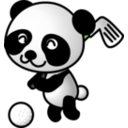 download Golf Panda clipart image with 225 hue color