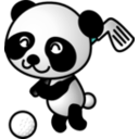 download Golf Panda clipart image with 315 hue color