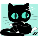 download Black Cat2 clipart image with 90 hue color