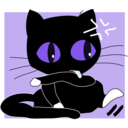 download Black Cat2 clipart image with 180 hue color