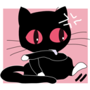 download Black Cat2 clipart image with 270 hue color