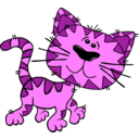 download Cartoon Cat Walking clipart image with 270 hue color