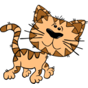 download Cartoon Cat Walking clipart image with 0 hue color