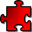 download Red Jigsaw Piece 12 clipart image with 0 hue color