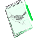 download Sketchpad With Drawing Of A Bird clipart image with 90 hue color