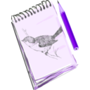 download Sketchpad With Drawing Of A Bird clipart image with 225 hue color