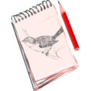 download Sketchpad With Drawing Of A Bird clipart image with 315 hue color