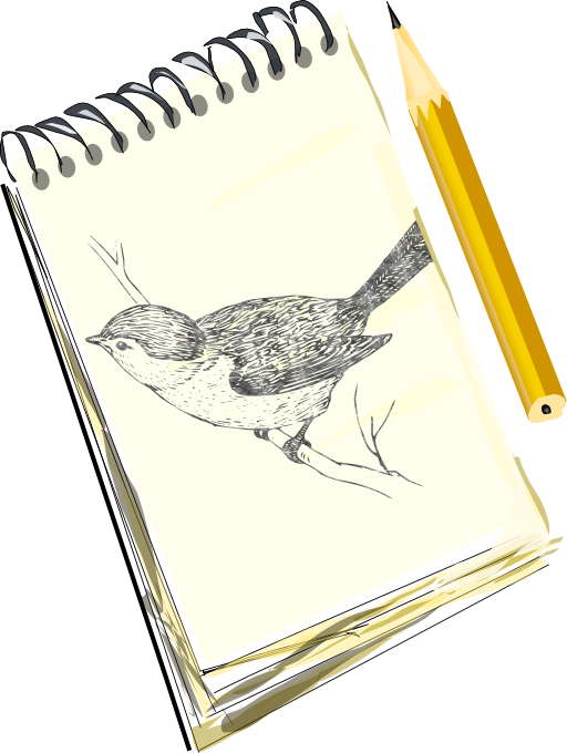 Sketchpad With Drawing Of A Bird