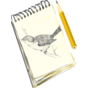 download Sketchpad With Drawing Of A Bird clipart image with 0 hue color