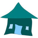 download A Simple Hut Home clipart image with 180 hue color