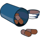 download Spilled Pills clipart image with 180 hue color