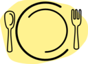 Dinner Plate With Spoon And Fork