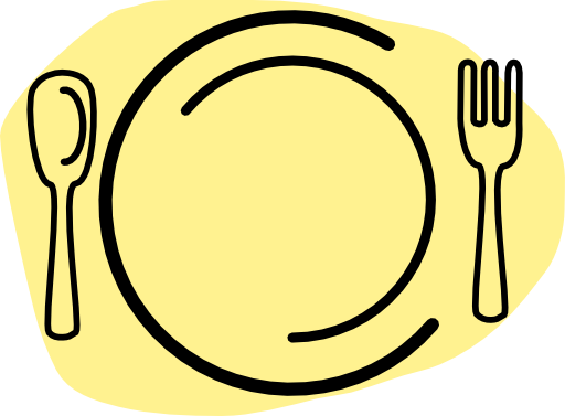 Dinner Plate With Spoon And Fork