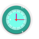 download Wall Clock clipart image with 315 hue color