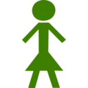 download Stick Figure Female clipart image with 90 hue color