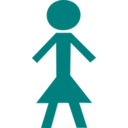download Stick Figure Female clipart image with 180 hue color