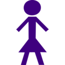 download Stick Figure Female clipart image with 270 hue color