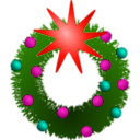 download Festive Wreath clipart image with 315 hue color