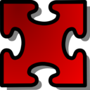 download Red Jigsaw Piece 03 clipart image with 0 hue color