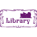 download Library Door Sign clipart image with 90 hue color