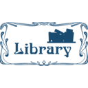 download Library Door Sign clipart image with 0 hue color
