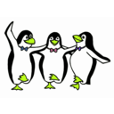 download Dancing Penguins clipart image with 45 hue color