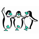 download Dancing Penguins clipart image with 135 hue color