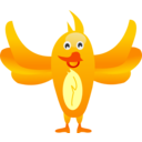 download Orange Bird clipart image with 0 hue color