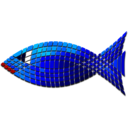 download Tiled Blue Fish clipart image with 0 hue color