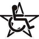 download Wheelchair In A Star clipart image with 0 hue color