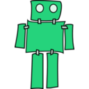 download Blue Robot clipart image with 270 hue color