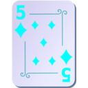 download Ornamental Deck 5 Of Diamonds clipart image with 180 hue color