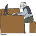 download Man Working On Computer clipart image with 0 hue color