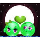 download Moon Lovers Smiley Emoticon clipart image with 90 hue color