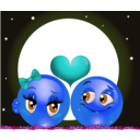 download Moon Lovers Smiley Emoticon clipart image with 180 hue color