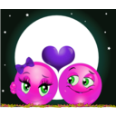 download Moon Lovers Smiley Emoticon clipart image with 270 hue color